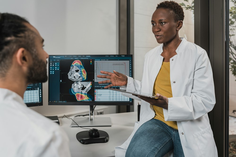 Doctor explaining health plan